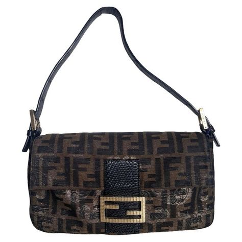 Check out this item from 1stdibs! Fendi Baguette Classic Zucca Print Monogram Glossy Embroidery Lizzard Skin Strap: https://www.1stdibs.com/id-v_23042912 Fendi Aesthetic, Vintage Fendi Baguette, Fendi Monogram, Classic Icon, Bottega Veneta Cassette, Money Bags, Pretty Coffee, Lizard Skin, Vintage Fendi