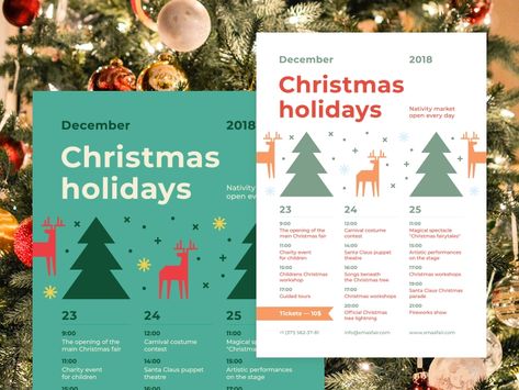 Christmas Schedule, Schedule Poster, Tree Template, Poster Template Design, Childrens Christmas, Christmas Poster, Schedule Design, Samar, Snow Winter