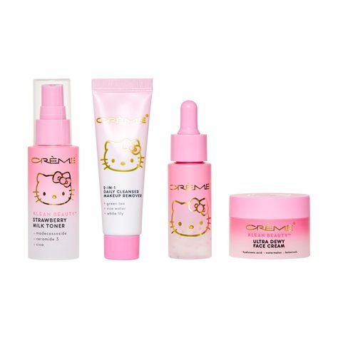 The Crème Shop x Hello Kitty Skincare Essentials - Klean Beauty™ 4PC Travel Bag Set Skin Care The Crème Shop x Sanrio The Crème Shop X Hello Kitty, The Crème Shop, Creme Shop Hello Kitty, Hello Kitty Skin Care, Hello Kitty Beauty, Hello Kitty X Creme, Creme Shop, Creme X Hello Kitty, Kawaii Skincare