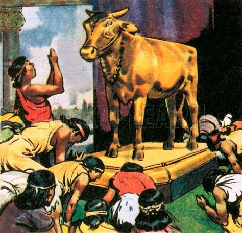 The Golden Calf, Nephilim Giants, Golden Calf, Idol Worship, Learn History, Bible Images, Jesus And Mary Pictures, Bible Pictures, History Images