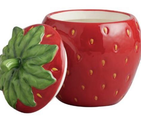 Strawberry Ceramic Bowl, Strawberry Bowl Ceramic, Ceramic Strawberry, Strawberry Bowl, Strawberry Kitchen, Strawberry Farm, Food Shapes, Strawberry Decorations, Ceramic Cookie Jar