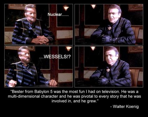 Walter Koenig appeared in 36 episodes of the original Star Trek as Chekov, but described his 12 outing as Bester as “a wonderful experience for me, I performed a third the number of episodes that I did on Star Trek, but it was such an emotional experience to have that character evolve into something complex.” Walter Koenig, Original Star Trek, Babylon 5, Stargate, Star Trek, Movie Tv, The Original, Sci Fi, Star Wars