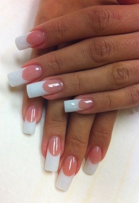 Manicure Art Designs, Long French Manicure, Catherine Nails, Nails Long Square, French Manicures, Manicure Art, White Tips, French Manicure Nails, Smile Lines