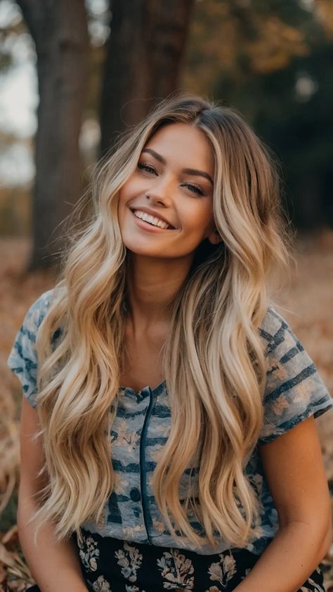 15 Fabulous Fall Hair Color Trends You Can’t Miss! - Fads Dark Balayage With Blonde, Brunette Hair For Fair Skin, Blonde Hair Color Ideas Winter, Autumn Hair Balayage, Warm Fall Blonde, Hair Color For Dirty Blonde, Autumn 2024 Hair Trends, Balyage Long Hair Blonde, Warm Blond