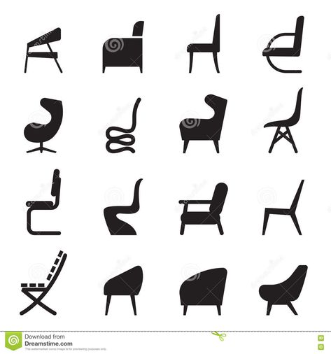 Illustration about Chair icons set side view Vector illustration Graphic Design symbol. Illustration of element, folding, concept - 72474183 Interior Design Logo Inspiration, Furniture Graphic, Chairs Logo, Chair Drawing, Interior Design Logo, Logo D, Iconic Chairs, Interior Designer Logo, Doodle Art Journals