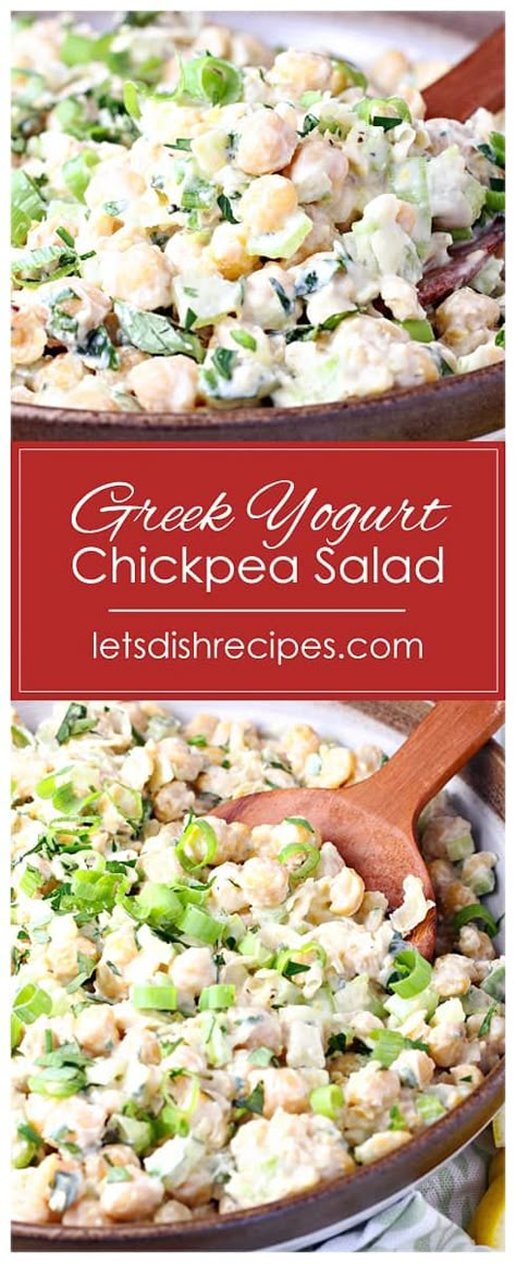 Chicken Chickpea Salad Recipe, Chic Pea Salad, Greek Yogurt Recipes Healthy, Yogurt Recipes Healthy, Garbanzo Beans Salad, Chickpea Salad Recipe, Greek Chickpea Salad, Winter Salads, Greek Yogurt Dressing