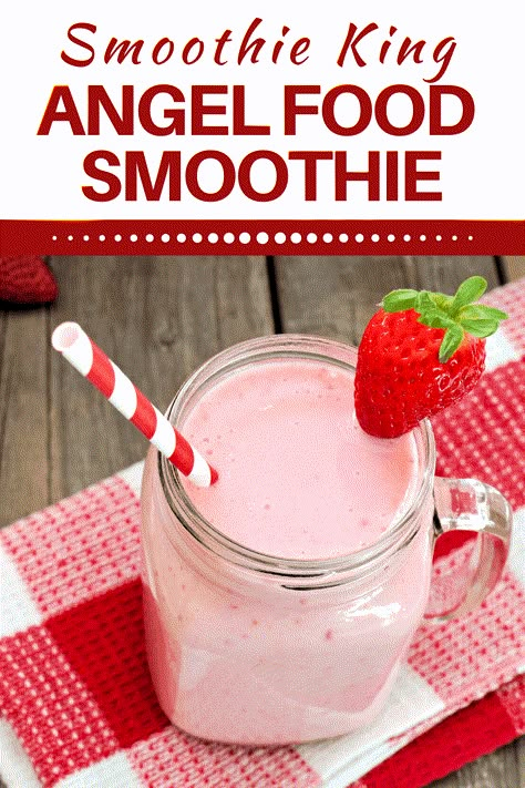 If you're looking for something just as tasty as dessert, but much more nutritious, try out this copycat recipe for Smoothie King's Angel Food Smoothie. Smoothie King Angel Food Recipe, Angel Food Smoothie King Recipe, Smoothie King Recipes Copycat, Angel Food Smoothie, Smoothie Shack, Smoothie King Recipes, Botanical Medicine, Chocolate Strawberry Smoothie, Resep Smoothie