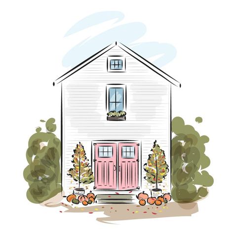 You can order custom-illustrated drawing of your Sweet Home. The price is $60, to order please email me at nataliaillustrations@gmail.com or you can do it on my site House Illustrations, New Home Greetings, Windmill Art, Home Drawing, Custom Portrait Illustration, Children Sketch, House Sketch, House Illustration, Cottage Art