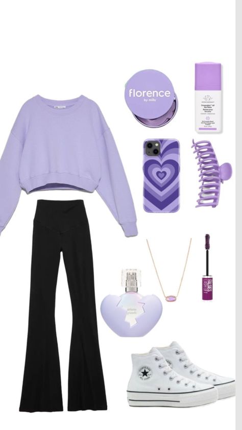 Purple Outfits For School, Preppy Outfits Purple, Purple School Outfits, Purple Cute Outfits, Cute Outfits Purple, Violet Outfit Ideas, Cute Purple Outfits, Outfit Inspo Purple, Lavender Outfit Ideas