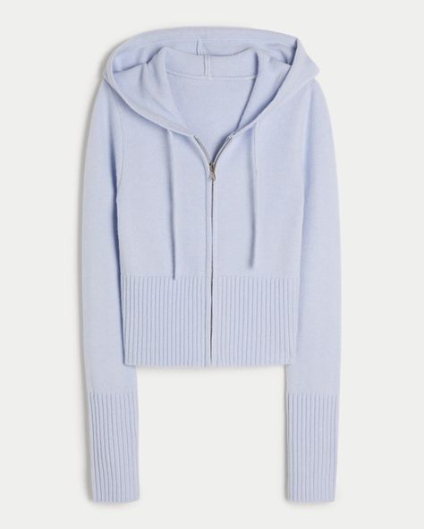 Women's Gilly Hicks Sweater-Knit Zip-Up Hoodie | Women's Tops | HollisterCo.com Hollister Hoodie, Gilly Hicks, Fall Fit, Zip Up Sweater, Knit Hoodie, Softest Sweater, Sleepwear Women, Outfits For Teens, Tank Top Shirt