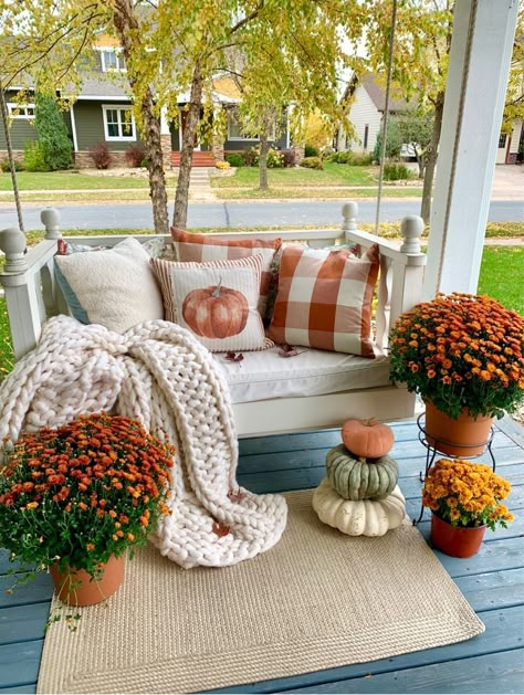 Autumn Leaves and Pumpkins Please … curated on LTK Deco Champetre, Fall Decor Inspiration, Fall Front Porch Decor, Fall Deco, Fall Thanksgiving Decor, Autumn Decorating, Fall Front Porch, Fall Outdoor Decor, Front Porch Decorating