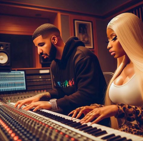 Nicki & Drake Drake And Nicki Minaj, Drake Nicki Minaj, Nicki And Drake, Art Parody, Black Love Art, Lil Wayne, Nicki Minaj, Black Love, Female Artists