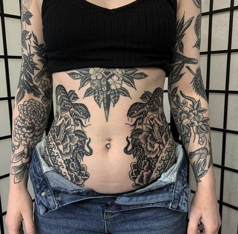 Plus Size Stomach Tattoo, Anime Sleeve Tattoo, Plus Size Tattoos, Sacred Geometry Tattoos, Anime Sleeve, Tattoos Owl, Tattoos Feather, Tattoos Lion, Tattoos Dotwork