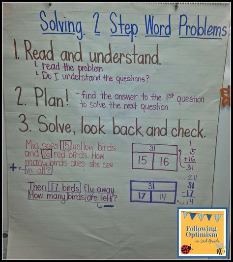 Two Step Word Problems Two Step Word Problems 2nd Grade Anchor Chart, 2 Step Word Problems Anchor Chart, Tape Diagram 2nd Grade, Third Grade Word Problems, Word Problem Anchor Chart, 3rd Grade Math Problems, Two Step Word Problems, Word Problems Kindergarten, Tape Diagram