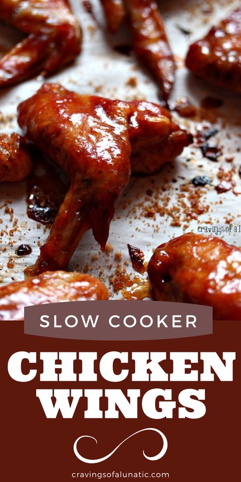 Slow Cooker Sticky Chicken Wings, Slow Cooker Bbq Chicken Wings, Whole Chicken Wings Crockpot, Crispy Crockpot Chicken Wings, Slow Cooker Wings Crock Pots, Slow Cooker Wings Recipe, Chicken Wings In Slow Cooker, Wings In Crockpot Easy, Crock Pot Chicken Wings Slow Cooker