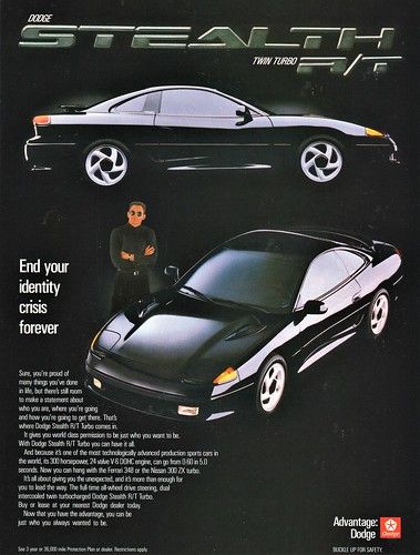 1991 Dodge Stealth R/T Twin Turbo | Alden Jewell | Flickr Dodge Stealth, Classy Cars, Japan Cars, Pretty Cars, Car Ads, Vintage Advertisement, Future Car, Twin Turbo, Concept Cars