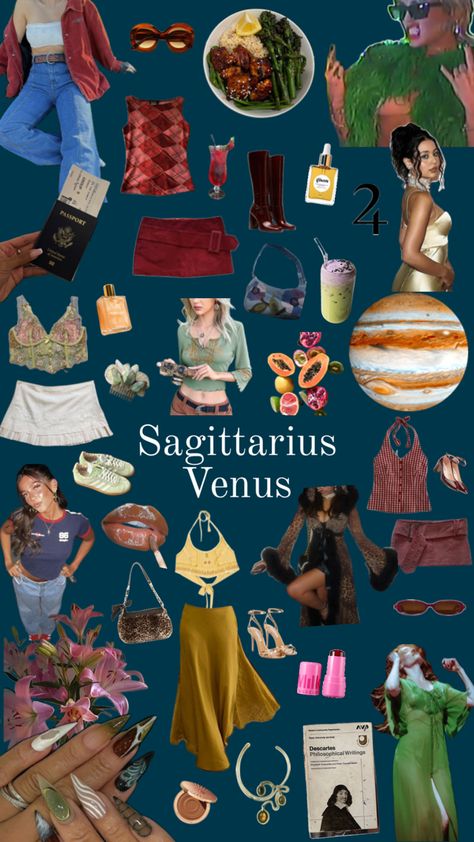 Sagittarius Venus Aesthetic Outfits, Saggitarius Fashion Style, Sagitarrius Venus Style, Saggitarius Style Outfits, Venus In Sagittarius Style Women, Sagittarius Fashion Style, Venus In Sagittarius Style Aesthetic, Saggitarius Rising Outfit, Sag Venus Aesthetic