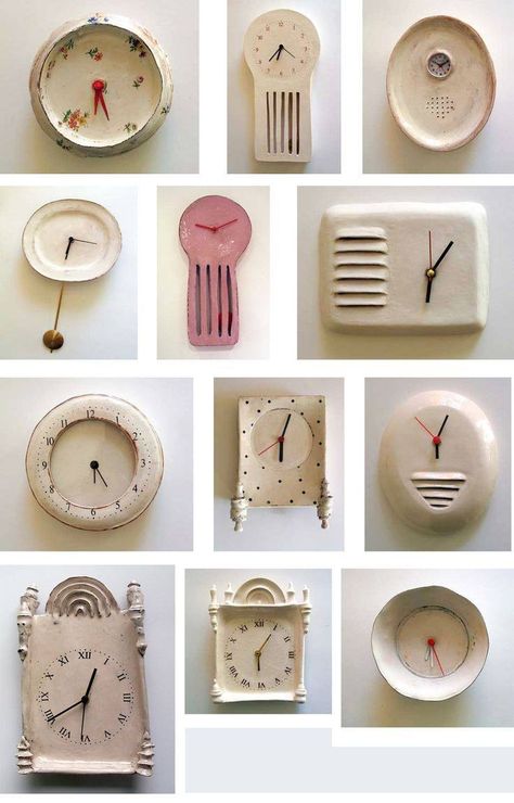 Ceramic Clocks Handmade, Ceramic Wall Clock, Pottery Clock, Ceramic Clock, Clock Ideas, Pottery Lessons, Handmade Clocks, Beautiful Series, Diy Ceramic