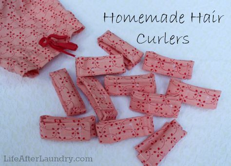 Homemade Hair Curlers---Cool idea, just like the rags my mother tied in my hair to make ringlets, only prettier! Diy Hair Rollers, Fun Homemade Gifts, Diy Hair Curlers, Homemade Hair, Homemade Hair Products, Sewing Tutorials Free, Diy Couture, Easy Sewing Projects, Hair Curlers