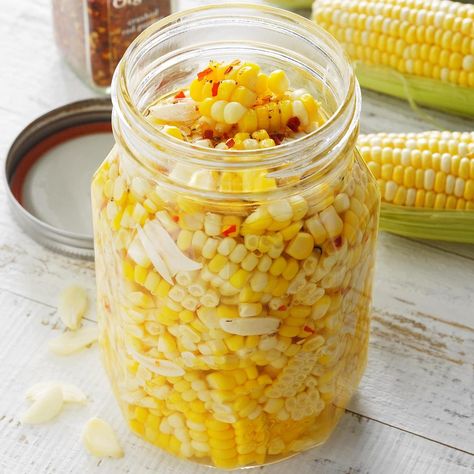 Pickled Corn Recipe: How to Make It Pickled Corn Canning Recipe, Pickled Corn Old Fashioned, Pickled Corn Recipe, Cob Recipes, Pickled Things, Pickled Corn, Pickled Recipes, Canning Corn, Odd Items