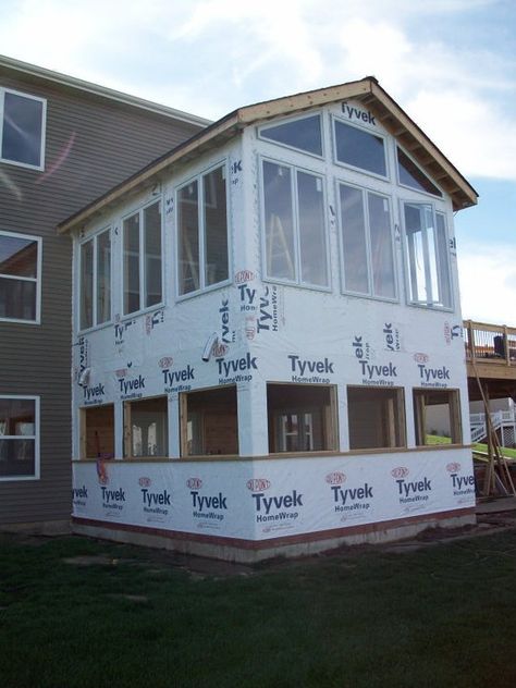 building a 2 story addition, MEGA style! Sunroom Exterior, Two Story Addition, Home Addition Plans, Family Room Addition, 4 Season Room, Four Seasons Room, Sunroom Addition, Bedroom Addition, Sunroom Ideas