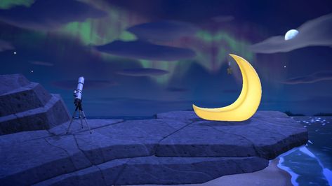 Animal Crossing moon chair and aurora borealis 🥰 #acnh Moon Chair, New Animal Crossing, Pose Ideas, Aurora Borealis, Crescent Moon, Animal Crossing, Crescent, Banners, Aurora