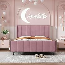 Pink Tuffed Beds, Pink Velvet Bed, Full Size Upholstered Bed, Full Size Platform Bed, Modern Platform Bed, Full Size Bed Frame, Full Bed Frame, Wingback Headboard, Velvet Bed