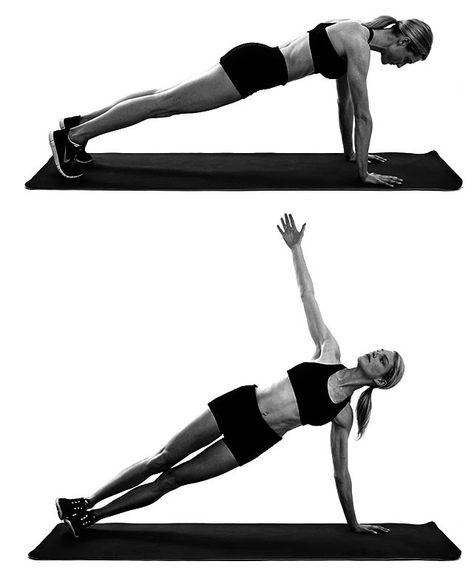 10-minute workout fitness - Plank to side plank Isometric Exercises, Perfect Abs, Workout List, Barre Pilates, Side Plank, 10 Minute Workout, Heavy Weights, Pilates Yoga, Motivational Pictures