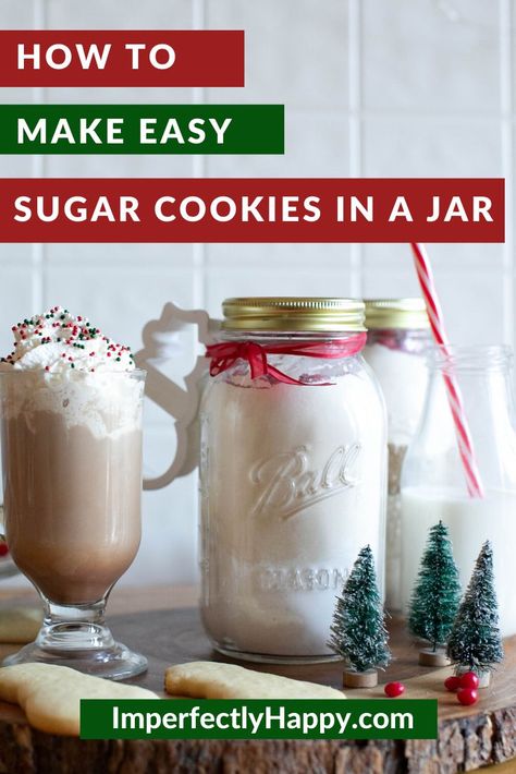 Sugar Cookies in a Jar Recipe with Free Printable Gift Tag & Instructions. An easy and inexpensive DIY Christmas gift everyone will love. #christmas #masonjars #giftsinjars #cookieinjar #jarrecipes #diychristmas #cheapgifts Sugar Cookie In A Jar Recipe, Cookies In A Jar Recipe, Cookie Mix In A Jar Recipe, Mason Jar Cookie Recipes, Mason Jar Gifts Recipes, Diy Sugar Cookies, Cookies In A Jar, Mason Jar Recipe, Space Christmas