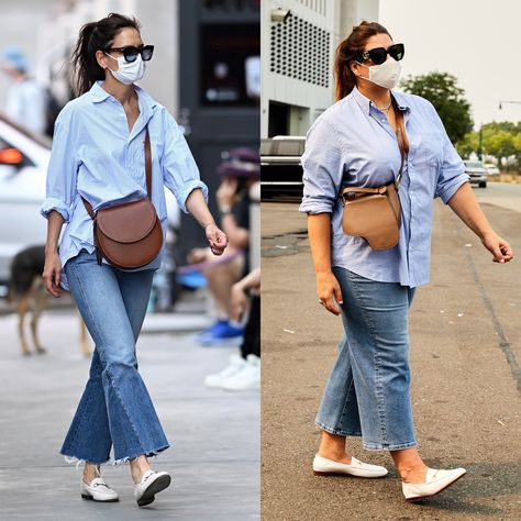 Western Instagram, Katie Holmes Outfits, Celebs Outfits, Katie Sturino, Katie Holmes Style, Casual Trendy Outfits, Who Wore It Better, Denim On Denim, Influencers Fashion