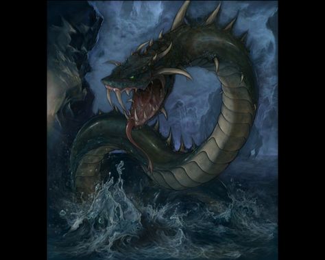 ArtStation - Sea snake Sea Snake Fantasy Art, Snake Monster, Sea Dragons, Water Snake, Sea Snake, Sea Serpent, Snake Art, Sea Dragon, Scary Art