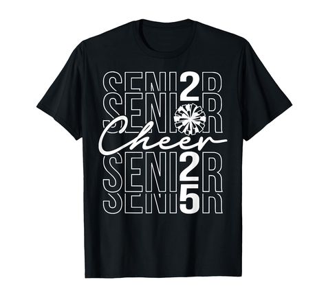 PRICES MAY VARY. This proud mom of a 2025 cheerleading pom pom design is perfect for the cheerleading mom of high school senior class cheerleaders celebrating their last school year of high school cheerleading before their senior year 2025 graduation! Features "Proud Mom of a 2025 Senior!" senior quote in a varsity style athletic font w/ graduation cap & tassel & cheerleading pom pom graphic for blue school team color. Great for 2025 senior year cheerleading events & all school year long! Lightw Cheerleader Mom Shirts, Cheerleading Pom Pom, Cheerleading Mom Shirts, Senior Cheerleader, Athletic Fonts, Graduation Cap Tassel, 2025 Graduation, High School Cheerleading, School Cheerleading