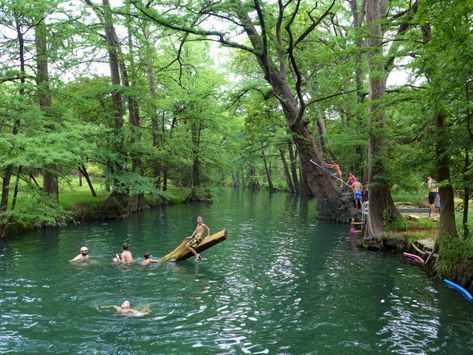 Cypress trees line the banks of this pristine alcove, making swimmers feel as if they've stumbled upon a secret hideout within an enchanted forest. Summer In The Country, Texas Road Trips, Wimberley Texas, Texas Road Trip, Zipline Adventure, Secret Hideout, Texas Destinations, San Antonio River, Texas Living