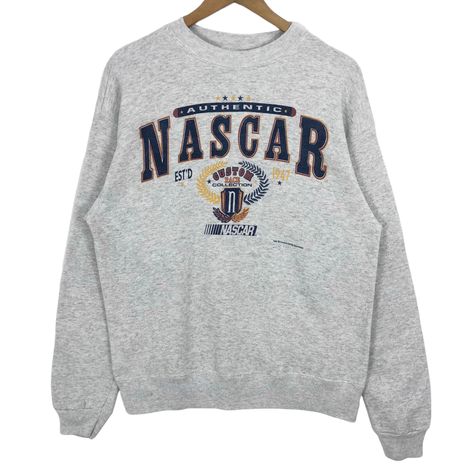 Excited to share this item from my #etsy shop: Vintage 90s Nascar Crewneck Sweatshirt Pullover Creative Design Sportswear Sweater Big Logo Streetwear Size M Ma 1 Jacket, 90s Nascar, Crewneck Vintage, Surf Tee, Vintage Crewneck, Sweatshirt Vintage, Grey Colour, Sweaters Crewneck, Oversize Hoodie