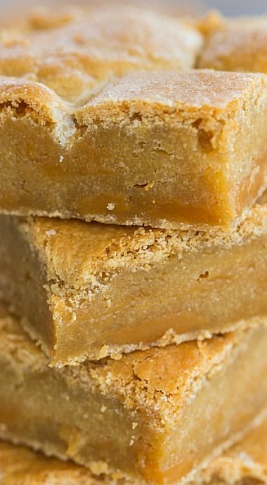 Salted Caramel Blondies Salted Caramel Blondies Recipe, Caramel Blondies, Caramel Blondie, Salted Caramel Recipes, Brown Eyed Baker, Blondies Recipe, Brownie Recipes, Sweets Treats, Dessert Bars