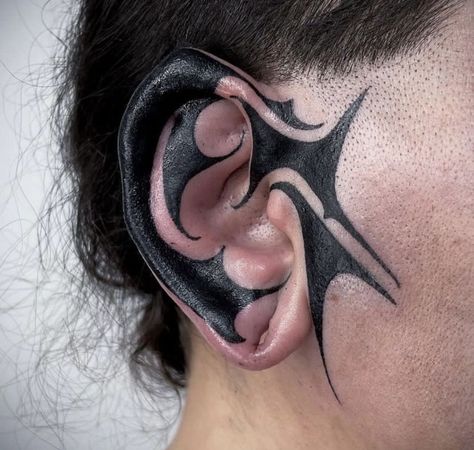 Zicxa Photos Small Sideburn Tattoo, Small Face Tattoos, Fox Tattoo, Space Tattoo, Face Tattoos, Top Tattoos, Head Tattoos, Dark Tattoo, Face Tattoo