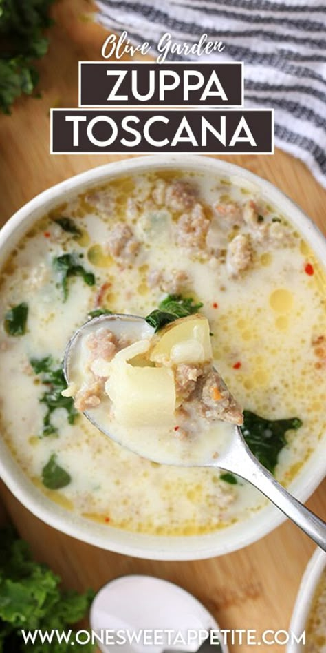 Soup Corn Chowder, Soup Recipes Broccoli, Copycat Olive Garden Zuppa Toscana, Copycat Olive Garden Zuppa, Olive Garden Zuppa Toscana Soup, Zuppa Toscana Soup Recipe, Toscana Soup Recipe, Olive Garden Zuppa, Ground Beef Dinner Ideas