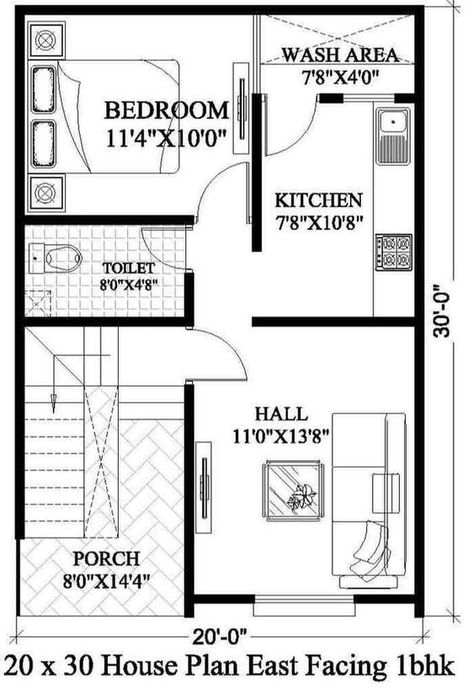 600 Sq Ft House Plans 3 Bedroom, 20x32 House Plans, 600 Sq Ft House Plans, 600 Sq Ft House, 20x30 House Plans, 1500 Sq Ft House, 20x40 House Plans, 2bhk House Plan, Indian House Plans