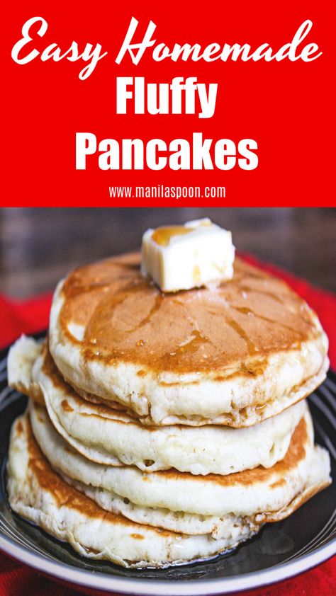 Why buy the mix when you can easily make your pancakes to look like these? Tried and tested deliciousness - Why buy the mix when you can easily make your pancakes to look like these? Tried and tested deliciousness - Easy Homemade Fluffy Pancakes! #fluffypancakes #easyfluffypancakes #easypancakerecipes #pancakesfromscratch | manilaspoon.com Homemade Fluffy Pancakes, Diy Pancake Mix, Attainable Sustainable, Homemade Pancakes Fluffy, Pancake Mix Recipe, Homemade Pancake Mix, Making Pancakes, Homemade Pancake Recipe, Cheesecake Oreo