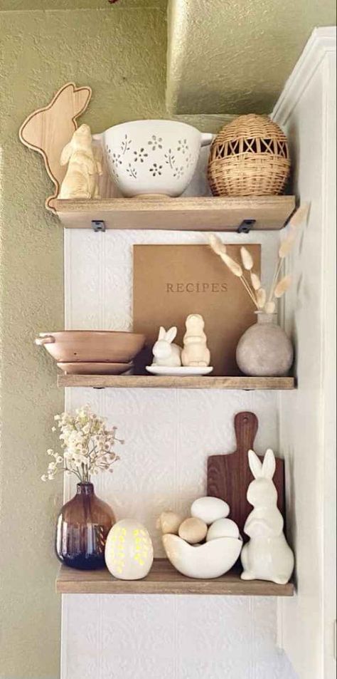 Neutral Easter Decor, Simple Easter Decor, Modern Easter Decor, Easter Inspiration Decor, Spring Bedroom Decor, Neutral Easter, Lady Decluttered, Easter Decor Ideas, Rustic Easter Decor