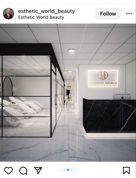 Black And White Lash Studio, Black And White Aesthetic Salon, Beauty Salon Black And White, Black And White Spa Aesthetic, Black And White Spa Room, Black And White Beauty Room, White And Black Salon, Pmu Studio Ideas Luxury, Lash Room Decor Ideas Interior Design