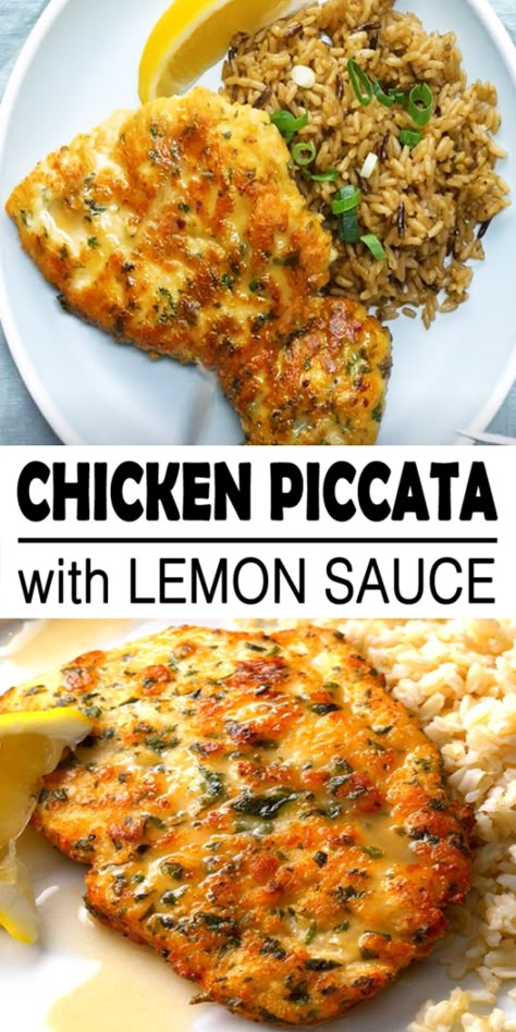 Chicken Piccata With Lemon Sauce, Appetizers Meat, Piccata Sauce, Lemon Chicken Piccata, Keto Meat, Meat Food, Meat Appetizers, Chicken Easy, Chicken Piccata