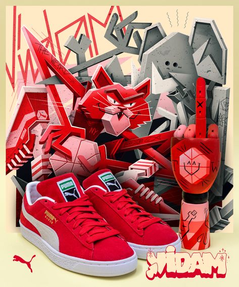 Stylefile Puma - Vidam Puma Poster, Animal Design Illustration, Culture Logo, African Sculptures, Puma Sport, Key Visual, Sneaker Art, Sport Illustration, Nike Wallpaper