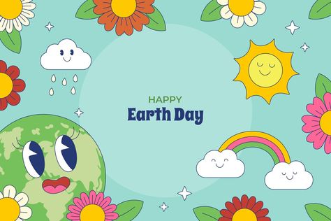 Free Vector | Hand drawn background for earth day celebration Earth Day Wallpaper, Earth Day Background, Ppt Slide Background, Earth Day Celebration, Slide Background, Backdrop Ideas, Happy Earth, Vector Hand, Planet Earth