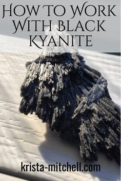 How To Work With Black Kyanite Krista N. Mitchell https://krista-mitchell.com/blog/howtoworkwithblackkyanite Black Kyanite Crystal Meaning, Black Kyanite Meaning, Black Kyanite Jewelry, Crystal Grimoire, Blocked Energy, Black Kyanite, Spiritual Psychology, Crystal Uses, Elemental Magic