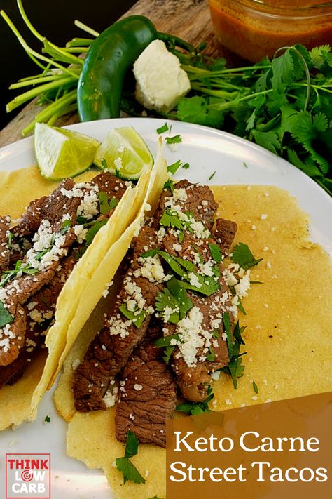 Low Carb Carne Asada Recipes, Keto Street Tacos, Mexican Street Tacos, Mexican Steak, Low Sugar Diet Recipes, Carne Asada Recipes, Street Taco, Healthy Low Carb Snacks, Low Fat Low Carb