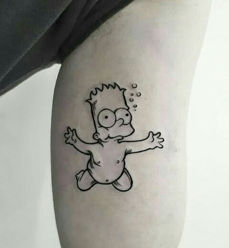 Nirvana Tattoo, Simpsons Tattoo, Doodle Tattoo, Tattoo Desings, Funny Tattoos, Cartoon Tattoos, Dope Tattoos, Rolling Stone, Tattoo Design Drawings