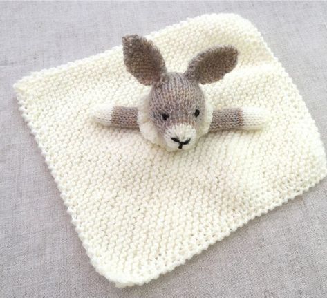 Bunny Mini Cuddly Blankie Free Knitting Pattern Bunny Lovey Knitting Pattern, Knitted Lovey Pattern, Bunny Blanket Buddy Free Pattern, Knitted Lovey Pattern Free, Knit Lovey Pattern Free, Knitted Stuffies, Bunny Blanket Buddy, Baby Snuggle Blanket, Rabbit Knitting Pattern