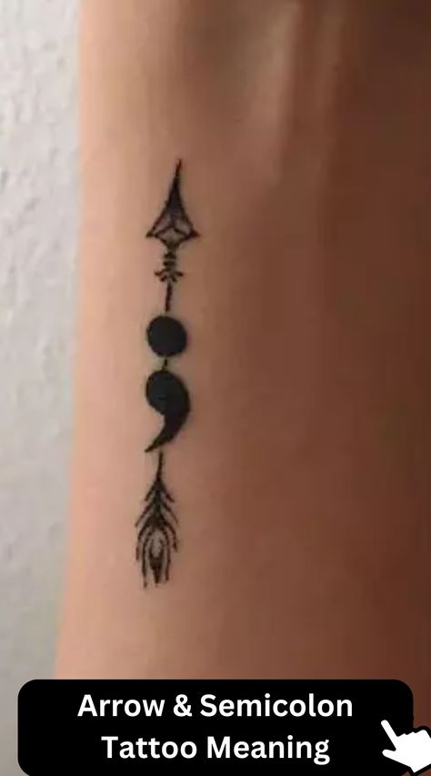 Arrow And Semicolon Tattoo & 100+ Other Tattoos With Meaning Arrow Semicolon Tattoo, Meaningful Tattoos For Men Unique, Betrayal Tattoo, Semi Colon Tattoo Ideas, Tattoos With Meaning For Men, Symbols For Women, Tattoo With Deep Meaning, Tattoos Unique Meaningful, Tattoo Semicolon