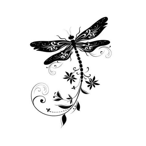 Sunflower Dragonfly Tattoo Design, Dragonfly Tattoo Design With Flowers, Dragonfly Vector, Dragonfly Tattoo Ideas, Tattoo Dragonfly, Dragonfly Svg, Whimsical Dragonfly, Dragonfly Clipart, Dragonfly Tattoos